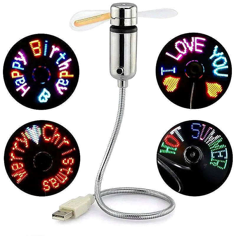 Home Office Programmer - Portable USB LED Message Fan, Programmable