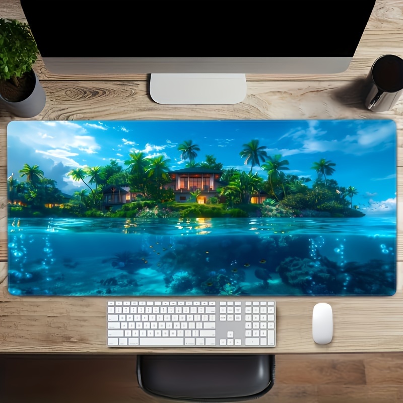 Home Office With View - Tropical Island Underwater View Extended Gaming