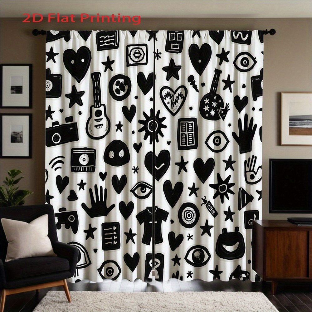 Graffiti Art Curtains 2pcs – B - огляд і ціна Home Office Icon