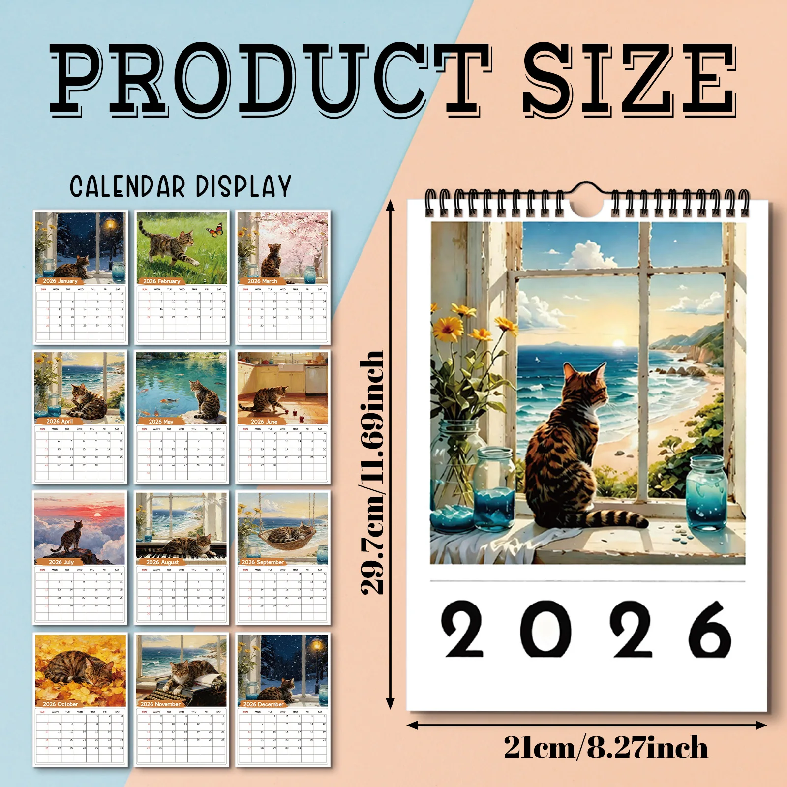 1PC 2026 Wall Calendar, Window - огляд і ціна Home Office With View