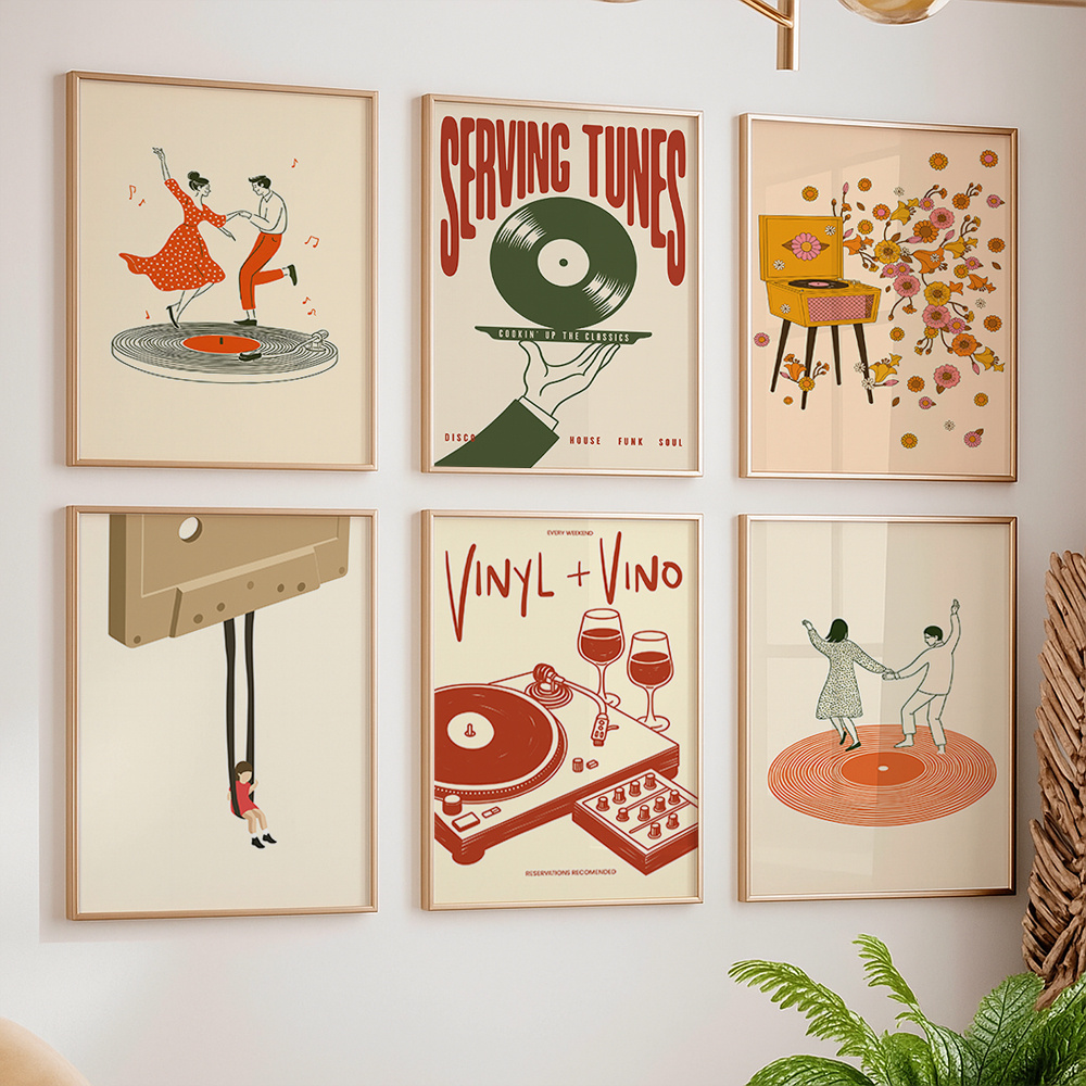 1pc Vintage Music Canvas Poste - огляд і ціна Home Office Furniture