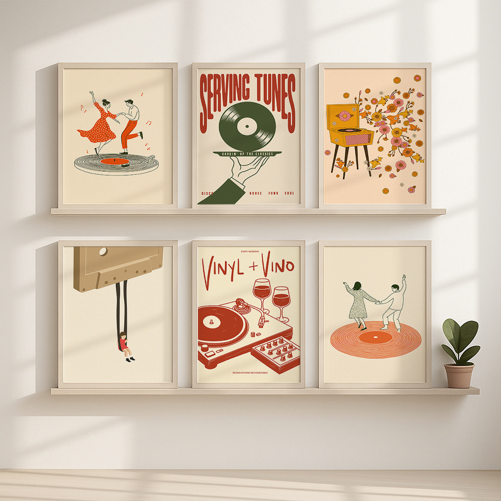1pc Vintage Music Canvas Poste - огляд і ціна Home Office Furniture