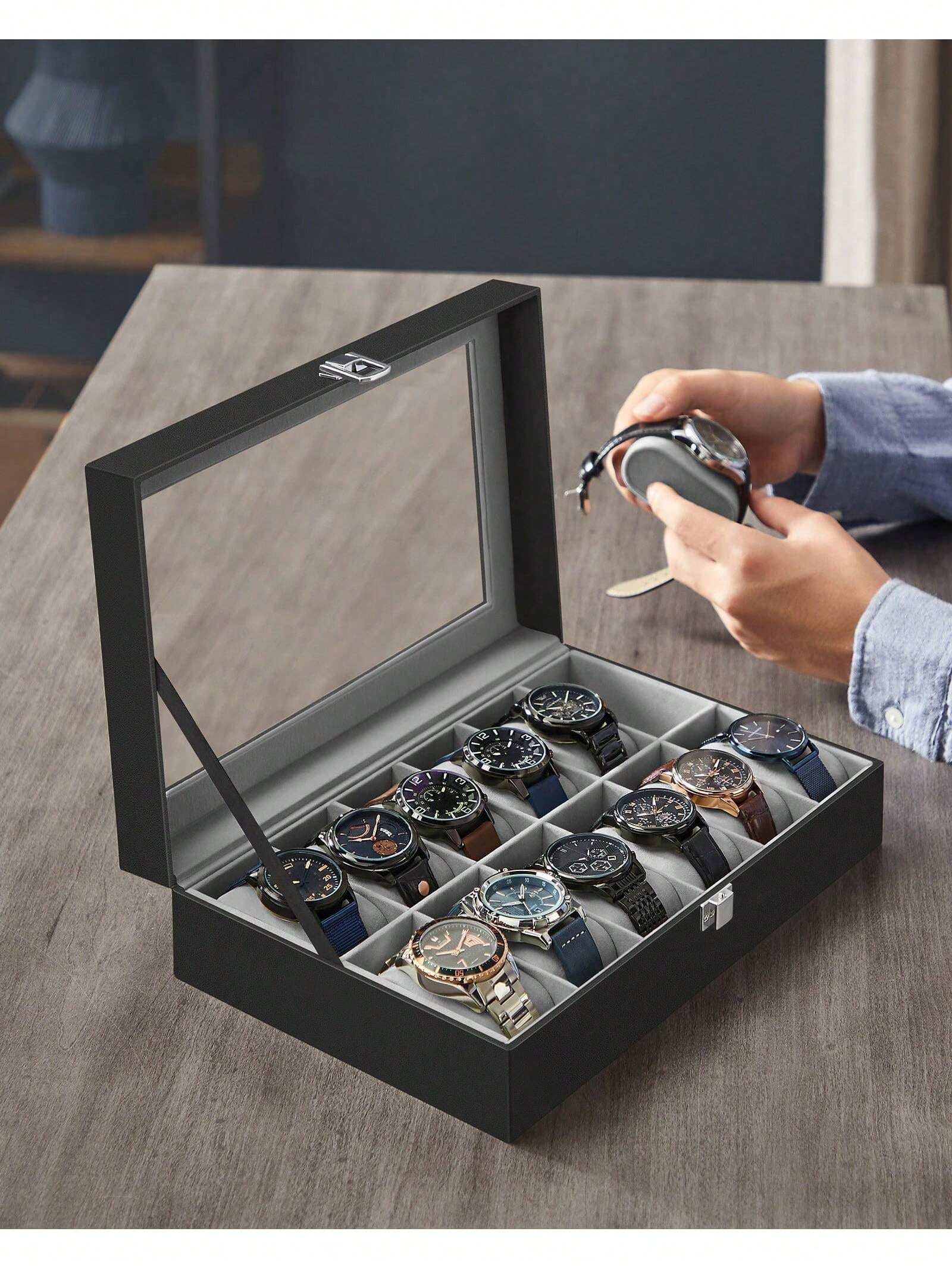 12-Slot Lockable Watch Box wit - огляд і ціна File Cabinet Drawer
