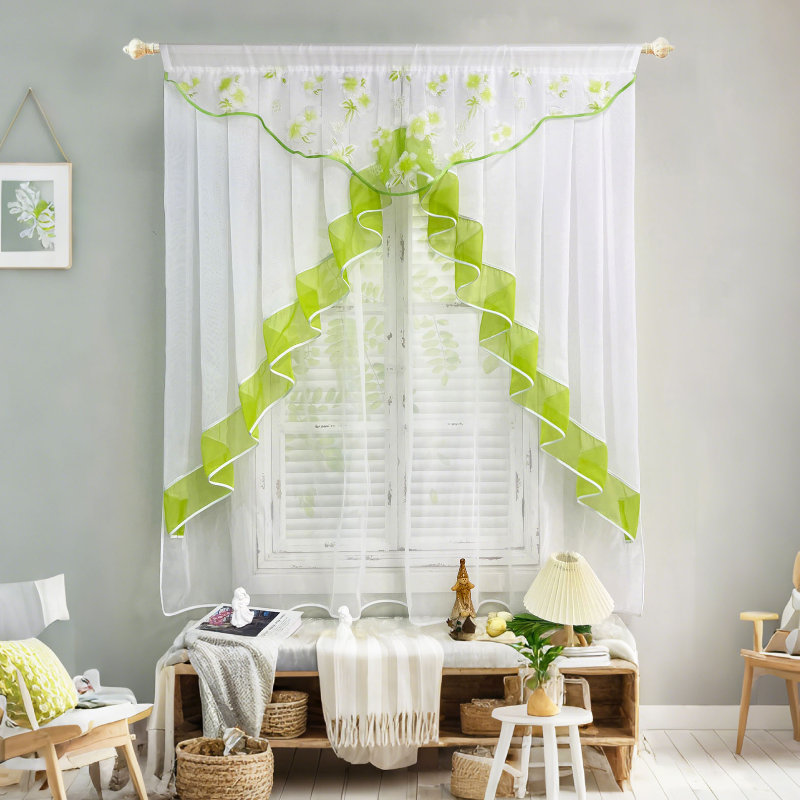 Blossom Print Sheer Curtains S - огляд і ціна Home Office Romance