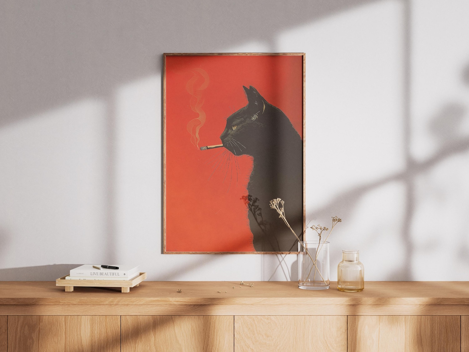 Vintage Black Cat Smoking Canv - огляд і ціна Home Office Furniture