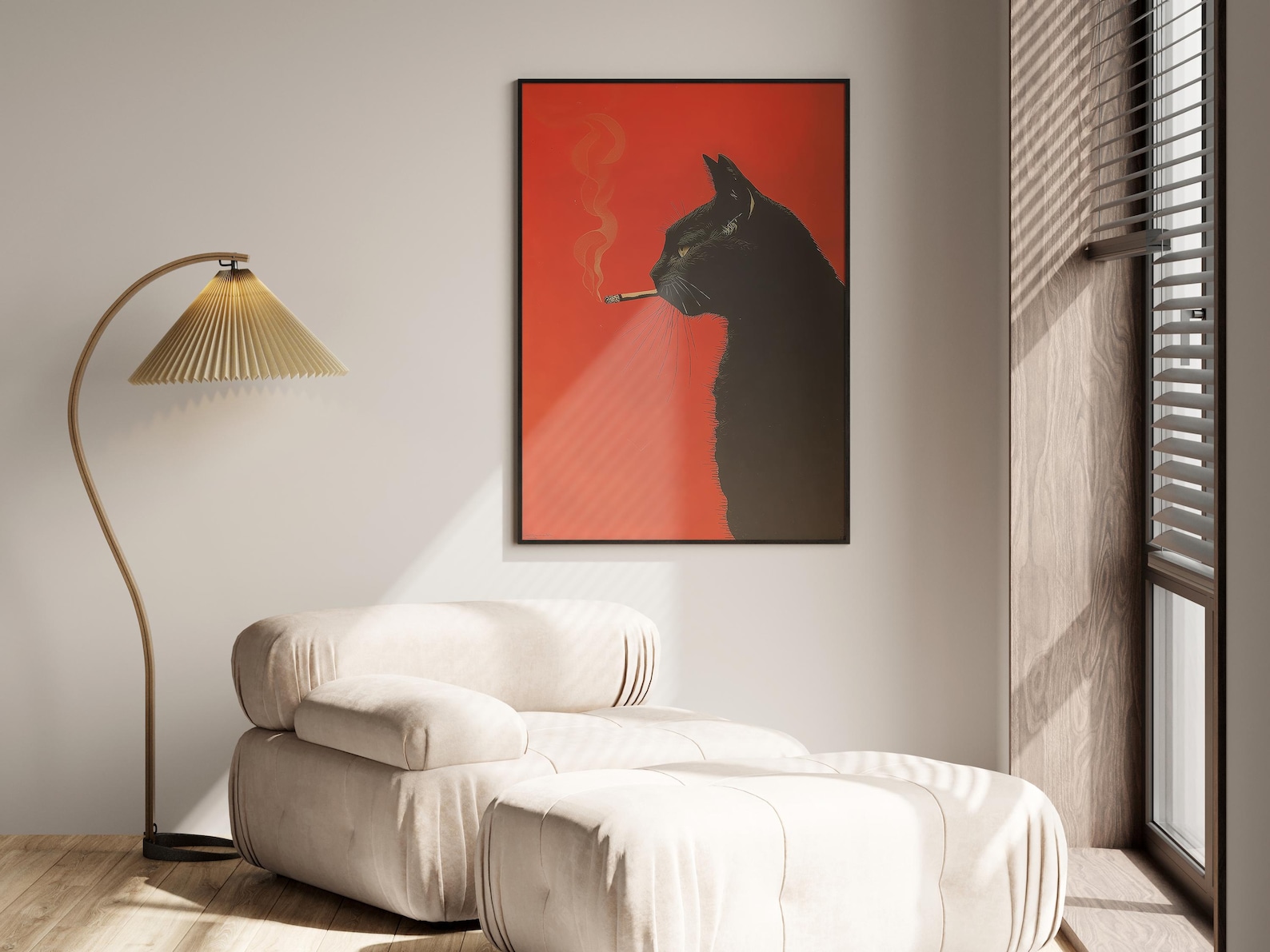 Vintage Black Cat Smoking Canv - огляд і ціна Home Office Furniture