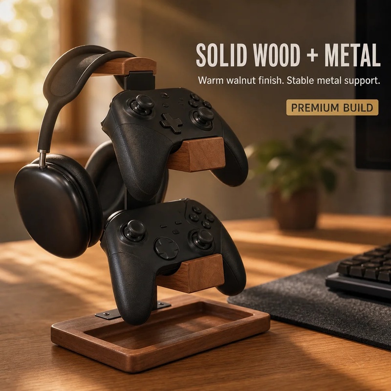 Wooden Headphone Stand Gaming  - огляд і ціна Home Office Headset