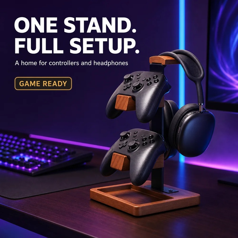 Wooden Headphone Stand Gaming  - огляд і ціна Home Office Headset