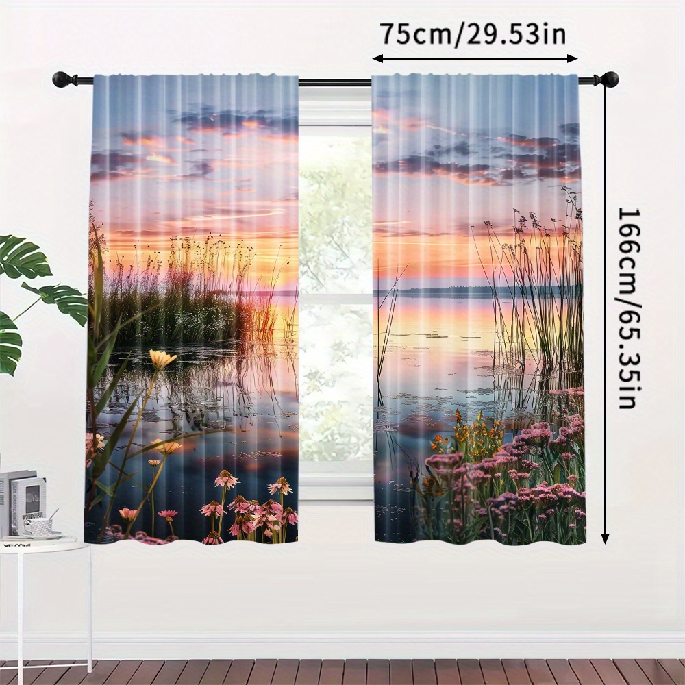Aesthetic Sunset Nature Curtai - огляд і ціна Home Office With View