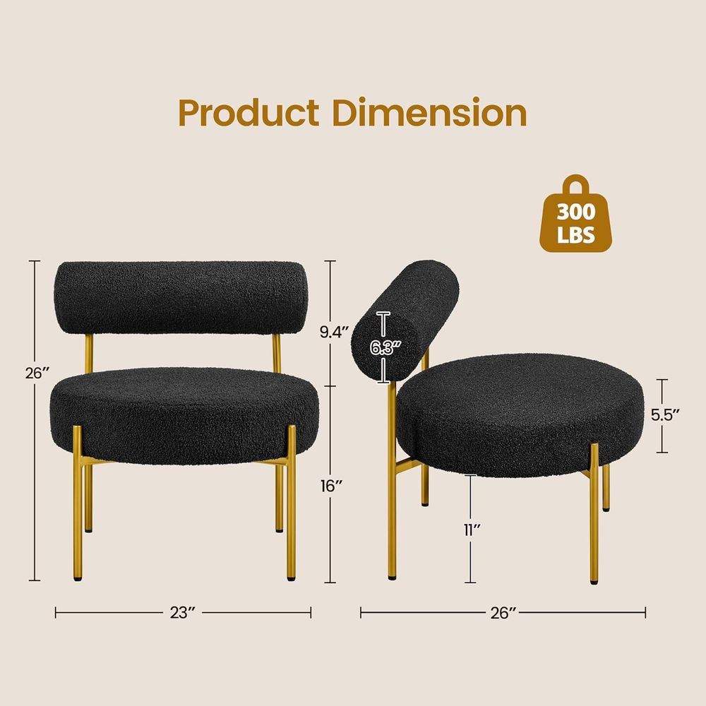 Elegant Vanity Chair with Gold - огляд і ціна Home Office Furniture